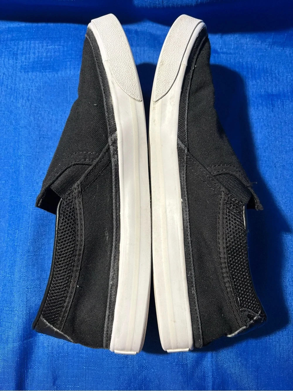Nike Black Slip-On Canvas Sneakers with White Swoosh